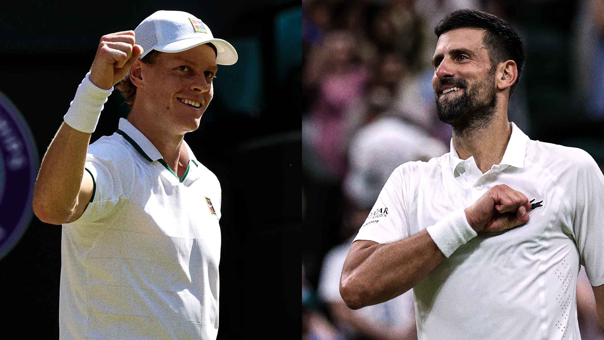 Jannik Sinner and Novak Djokovic will meet in the Wimbledon semi-finals. 