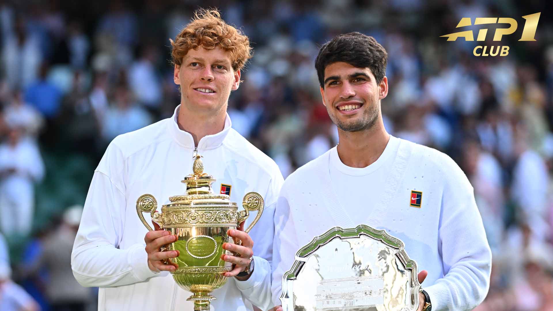 ATP No. 1 Club members Jannik Sinner and Carlos Alcaraz met in the 2025 Wimbledon final.