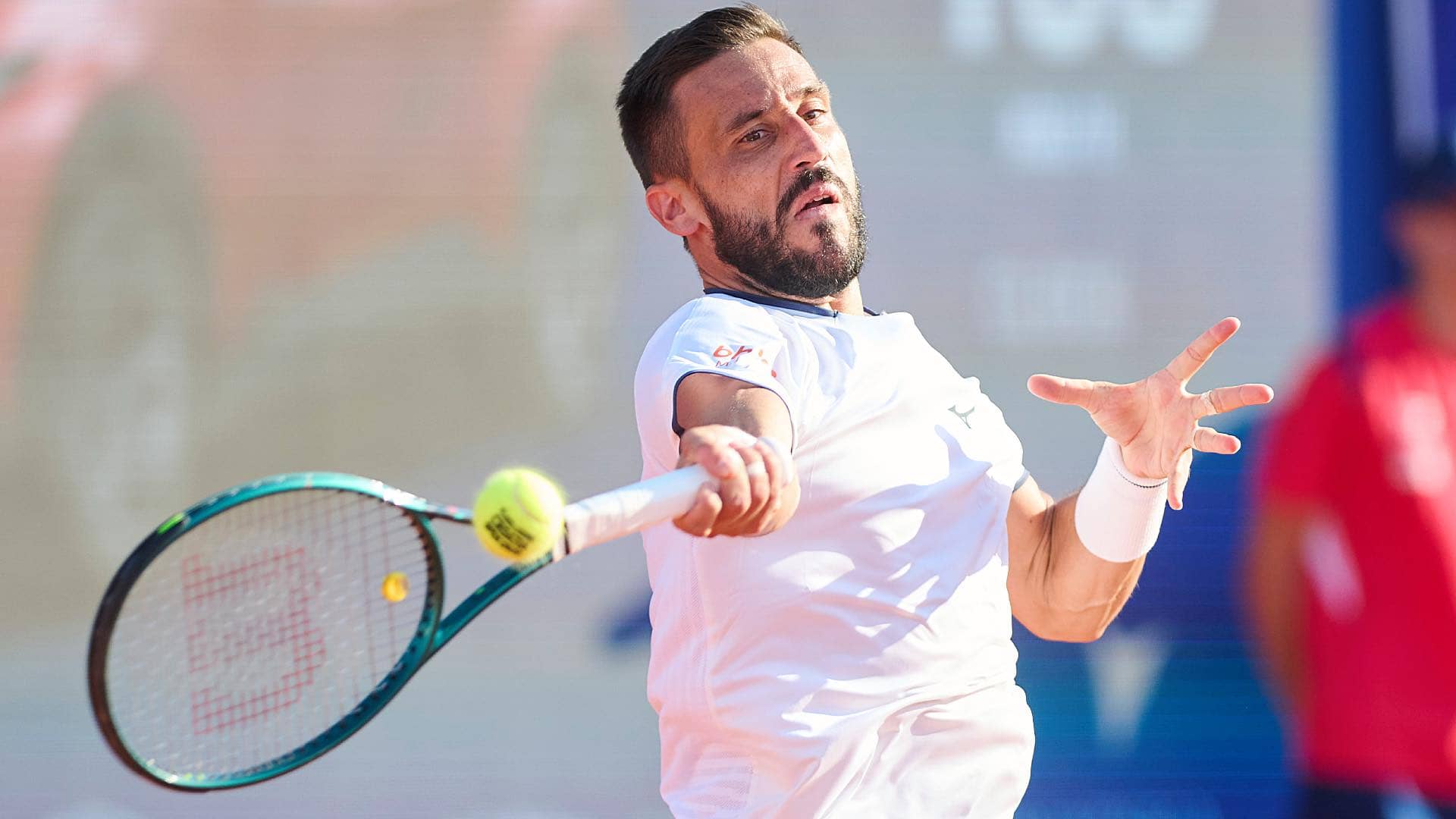 Damir Dzumhur in action on Thursday in Umag.