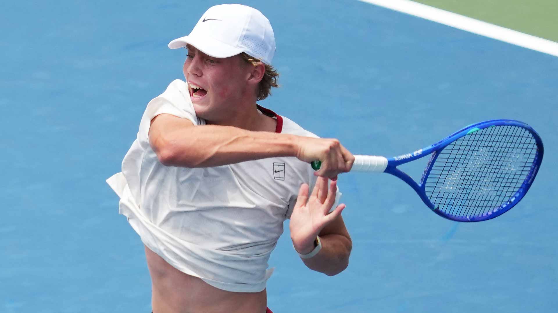 Cruz Hewitt defeats Marcos Giron in straight sets Monday in Washington.