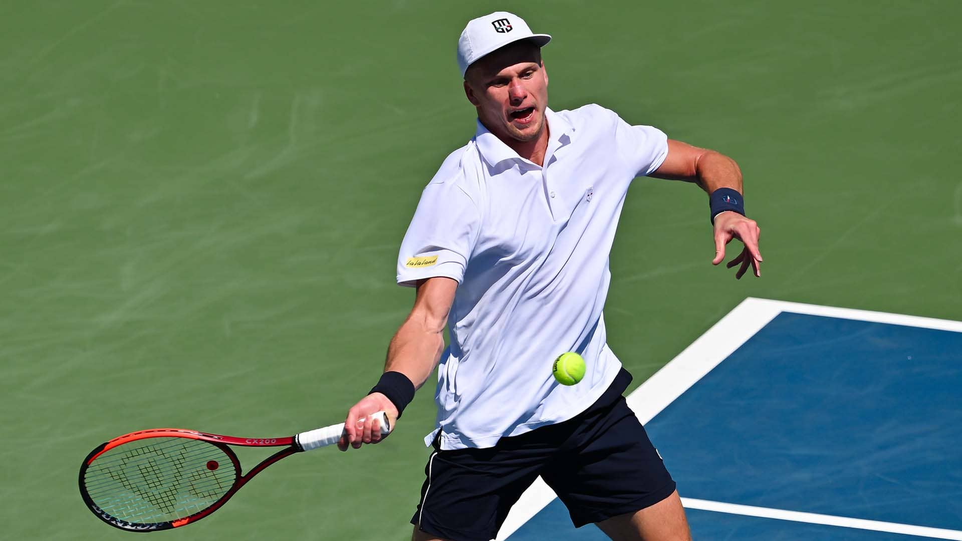 Jenson Brooksby defeats Giovanni Mpetshi Perricard 6-3, 6-2 on Sunday (File photo).