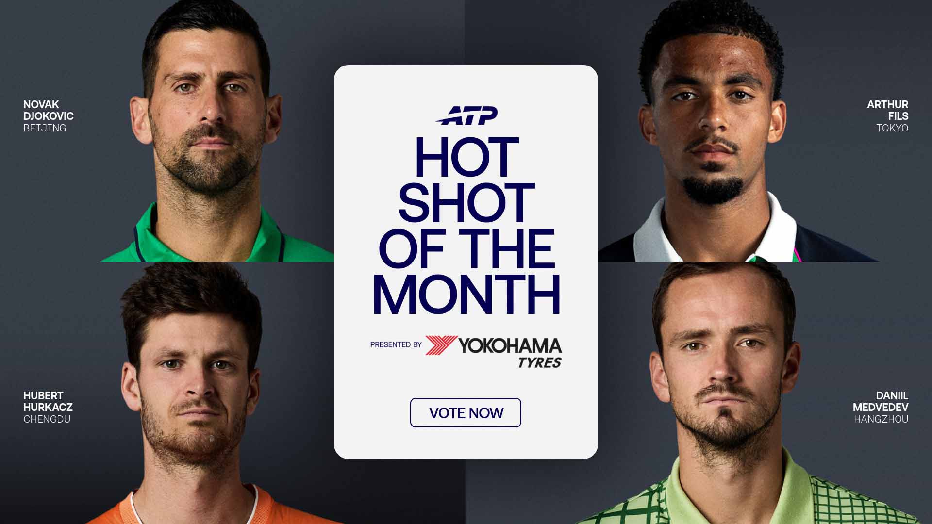 Novak Djokovic, Arthur Fils, Daniil Medvedev, Hubert Hurkacz